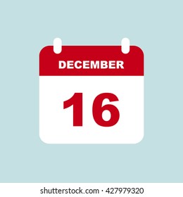 DECEMBER 16 calendar Icon.
