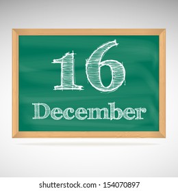December 16, day calendar, school board, date