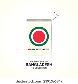 December 16, happy victory day of Bangladesh. Creative Vector day of Bangladesh. 