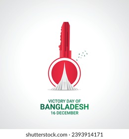 December 16, Happy Victory Day of Bangladesh. Creative Victory day of Bangladesh.