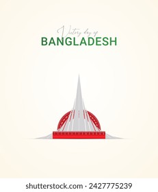 December 16, Happy Victory Day of Bangladesh. 3D illustration