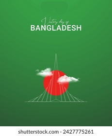 16 de diciembre, feliz Día de la Victoria en Bangladesh. Ilustración 3D