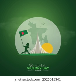 16 de dezembro, Bangladesh: Feliz Dia da Vitória. Dia da Vitória Criativa.