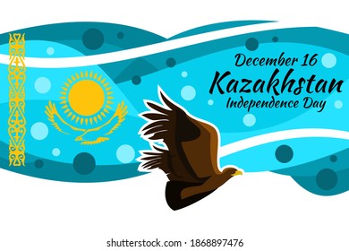 December 16, Independence day of Kazakhstan vector illustration. Suitable for greeting card, poster and banner.