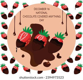 december 16 is national chocolate covered anything day vector illustration
