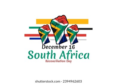 December 16, Reconciliation day of South Africa  vector illustration. Suitable for greeting card, poster and banner.