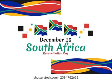 December 16, Reconciliation day of South Africa  vector illustration. Suitable for greeting card, poster and banner.