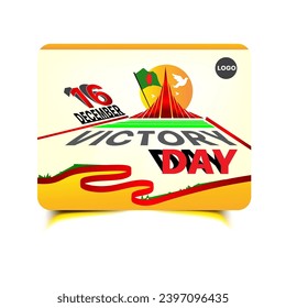 December 16, Victory Day of Bangladesh illustration poster design for banner, wallpaper, and backdrop. 16 December creative concept idea, Social media advertising. Victory Day texture background