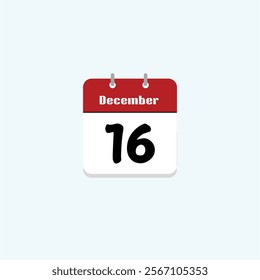 December 16th: Calendar Date Icon