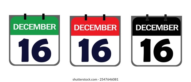 The December 16th icon in vector format blends creative flair and practicality, offering customizable features to emphasize your event's significance on flyers, posters, or websites.