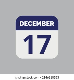 December 17 Calendar Date Icon