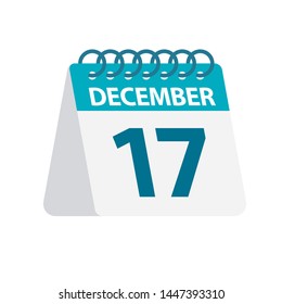 December 17 - Calendar Icon - Vector Illustration