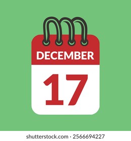 December 17 Calendar icon vector illustration.