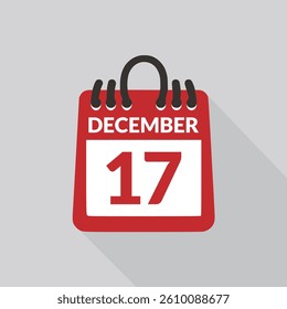 December 17 Calendar icon vector illustration.