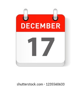 December 17 date visible on a page a day organizer calendar