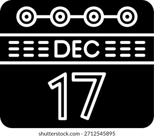 17 de dezembro Glyph Style Icon Design