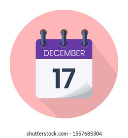 December 17. Vector Daily Calendar icon Date And Month, Day, Season