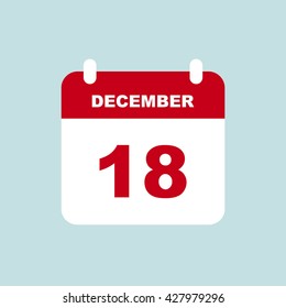 DECEMBER 18 calendar Icon.