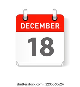 December 18 date visible on a page a day organizer calendar