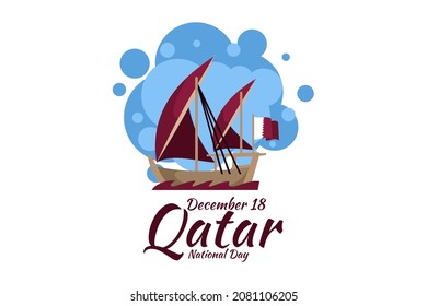 December 18, Qatar National Day Vector Illustration. Suitable for greeting card, poster and banner.