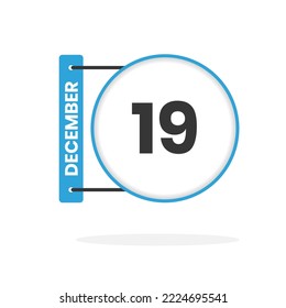 December 19 calendar icon. Date,  Month calendar icon vector illustration