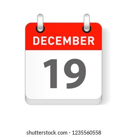 December 19 date visible on a page a day organizer calendar