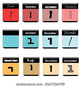 December 1st Calendar Designs: Twelve Variations