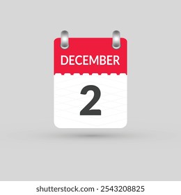 Calendario del 2 de diciembre Fecha, Mes icono
