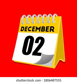December 2 calendar icon vector illustration