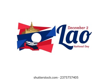 December 2, National Day of Laos vector illustration. Suitable for greeting card, poster and banner. 