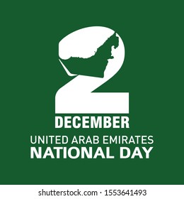 December 2: National Day of United Arab Emirates. Arabic Text Translation: Spirit of The Union. Vector Logo. Eps 08. 