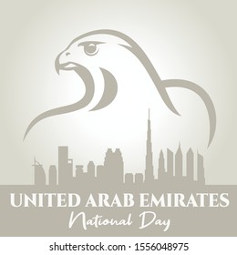 December 2: National Day of United Arab Emirates. Eagle and Hawk symbol. Vector Logo. Eps 08. 