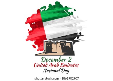 December 2, National Day of United Arab Emirates vector illustration. Suitable for greeting card, poster and banner.