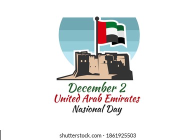 December 2, National Day of United Arab Emirates vector illustration. Suitable for greeting card, poster and banner.