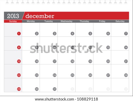 december 2013-planning calendar
