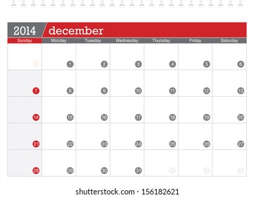 december 2014 planning calendar
