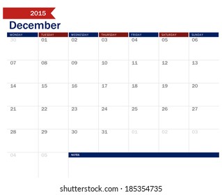 December 2015 - planning calendar 