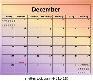 December 2017 Calendar