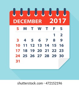 December 2017 calendar - Illustration