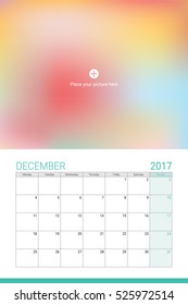 December 2017 calendar with space for your picture