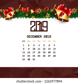 December 2019 Calendar Template