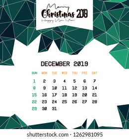 december 2019 calendar template stock vector royalty free 1262981095 shutterstock