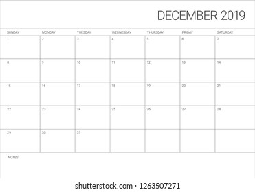 Simple Blank Month Planning Calendar Place Stock Vector (Royalty Free ...