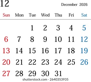 December 2026 Japan Calendar with Holidays