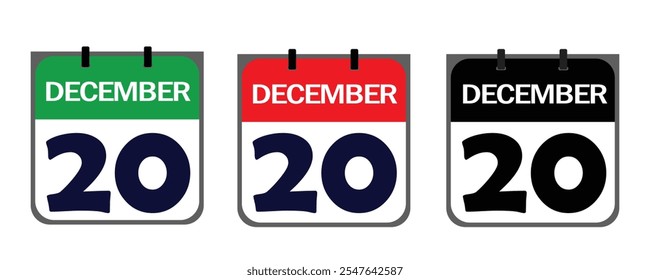 The December 20th icon in vector format blends creative flair and practicality, offering customizable features to emphasize your event's significance on flyers, posters, or websites.