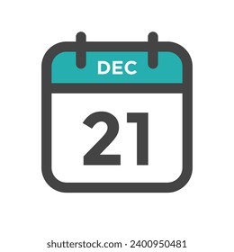 December 21 Calendar Day or Calender Date for Deadline or Appointment