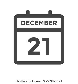 December 21 Calendar Day or Calender Date for Deadline or Appointment