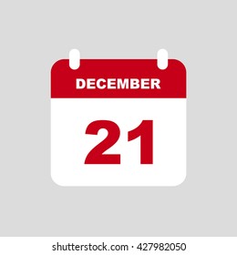 DECEMBER 21 calendar Icon.
