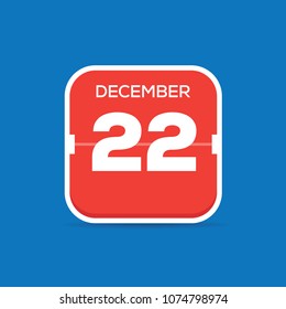 December 22 Calendar Flat Icon