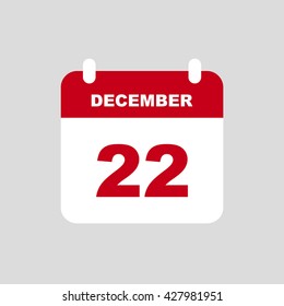December 22 Calendar Icon Stock Vector (Royalty Free) 427981951